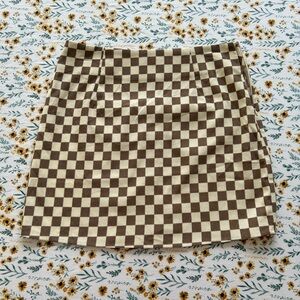 Molly Green Checkered Skirt - Size Large